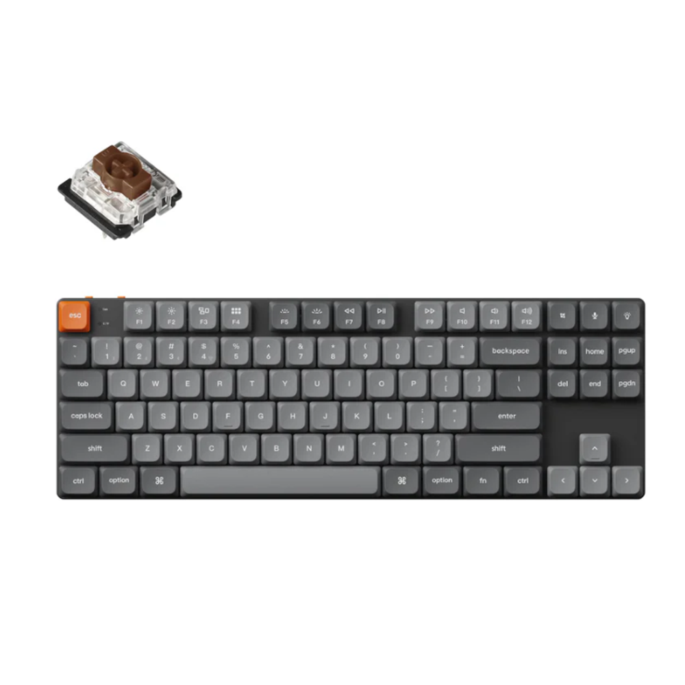 KEYC-K1M-B3 - Keychron K1M-B3 80% Brown Switch RGB Black QMK/VIA Low Profile Gateron Wireless Mechanical Keyboard