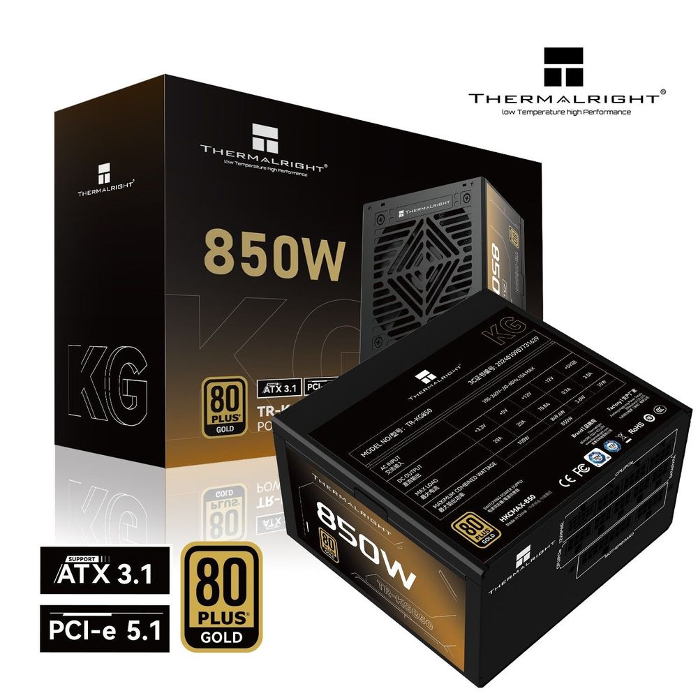 Thermalright TR-KG850 80+ Gold modular PSU, ATX 3.1 Default Title