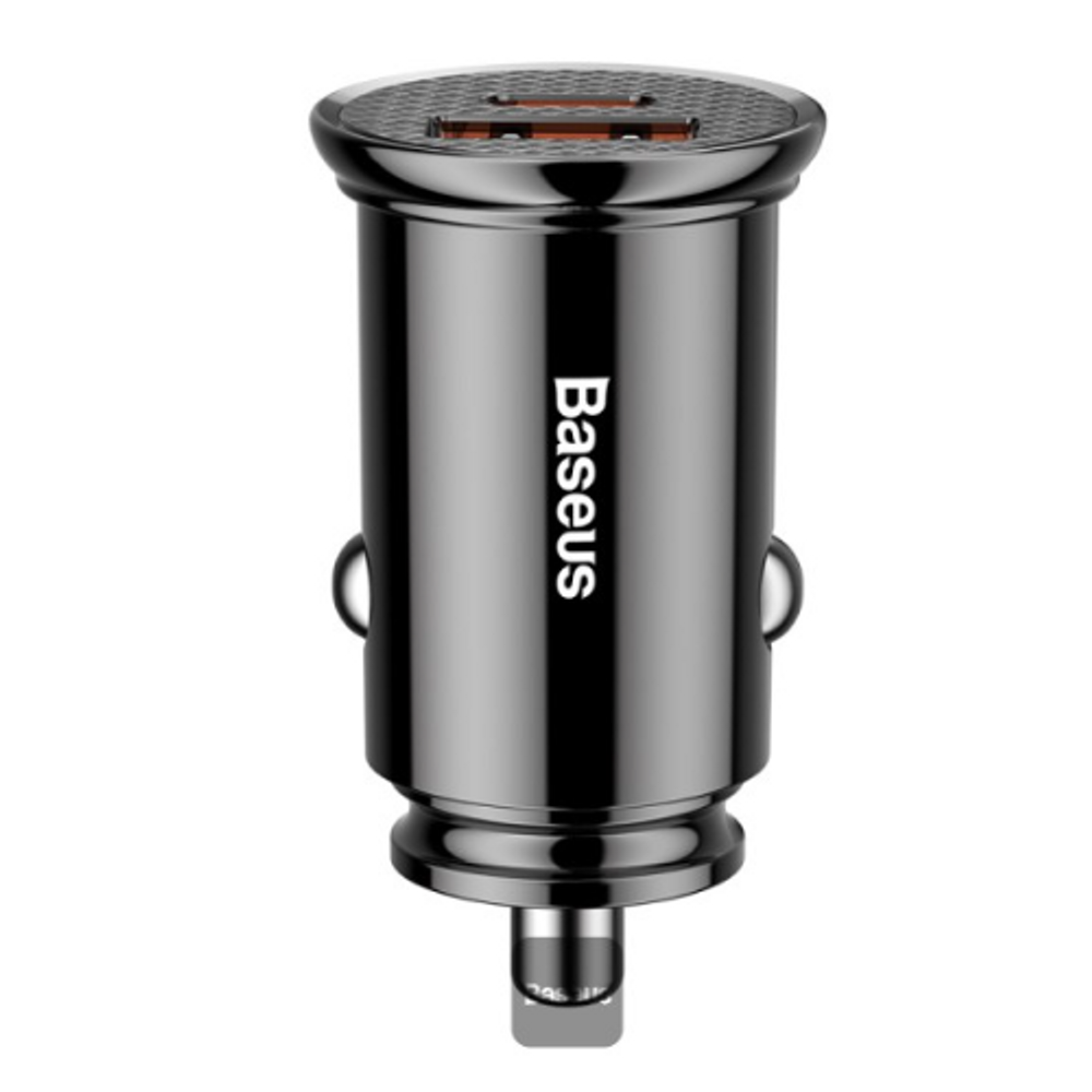 BAS86535 - Baseus Circular Plastic A+C 30W PPS Car Charger Black