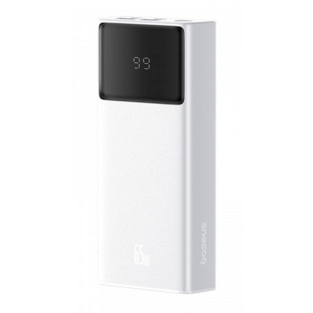 BAS34957 - OS-Baseus Star-Lord Digital Display Fast Charging Power Bank 20000mAh 65W Moon White（With Simple Series Charging Cable USB to Type-C 3A 0.3m White）