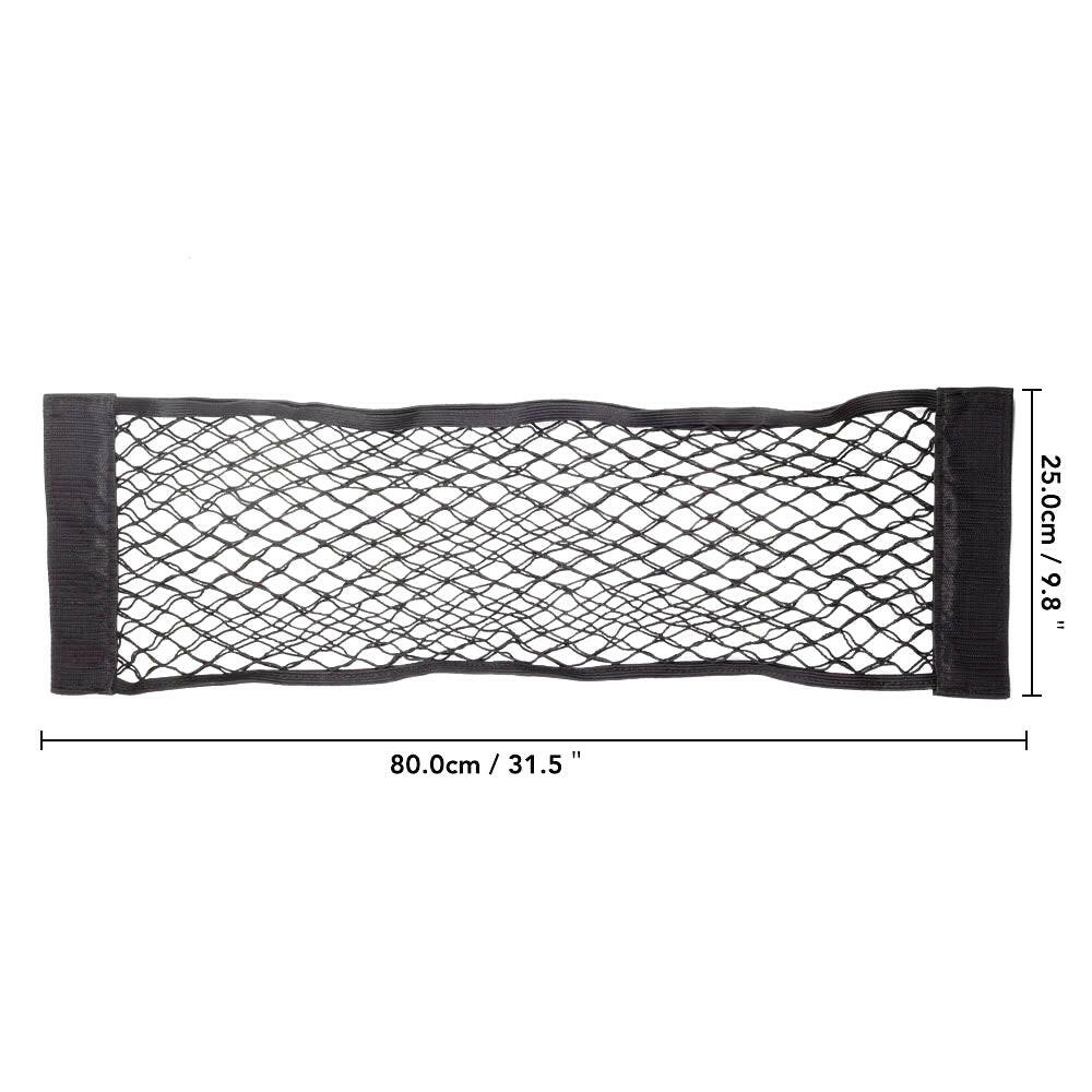 Car Back Seat Mesh Storage Organizer with Elastic String Net and Magic Sticker - Universal Trunk Pocket Cage 80 X 25Cm
