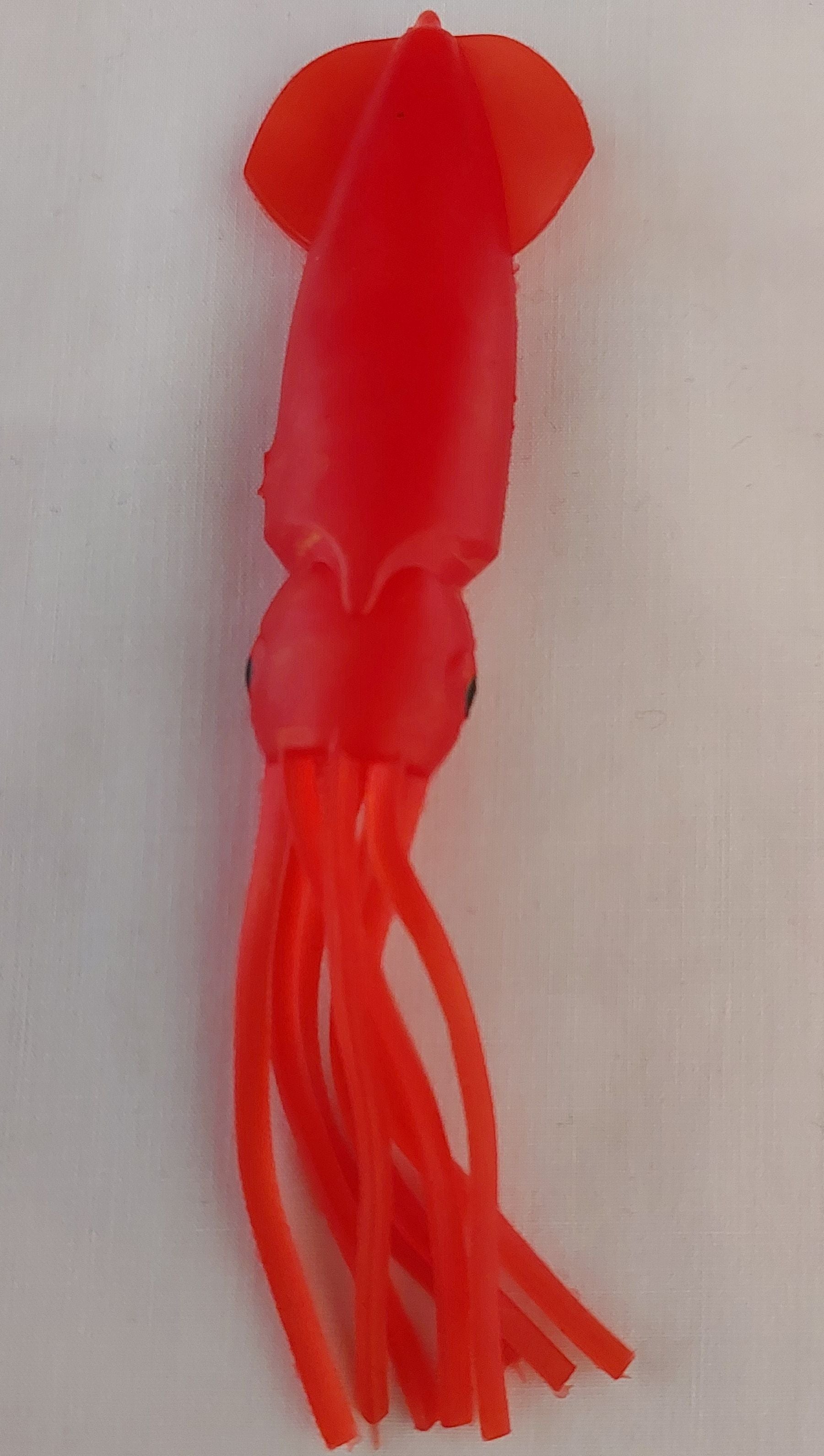 Red 12.5cm Lumo Coloured Fishing Octopus Skirts (Pkt of 3)