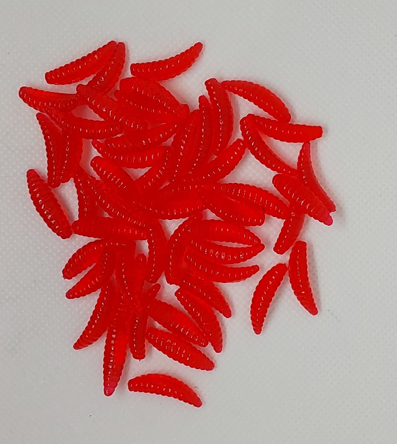 50PCS 2cm 0.3g Artificial Soft Grub Bait Red