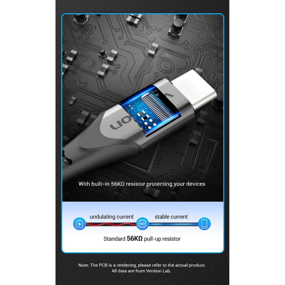 Vention USB 2.0 A Male to C Male 3A Cable 3M Black