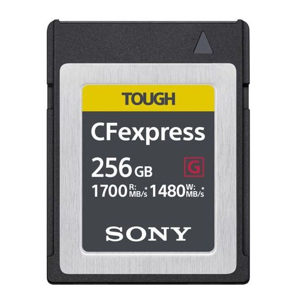 Sony TOUGH CFexpress Type B 256GB memory card with rugged dark shell