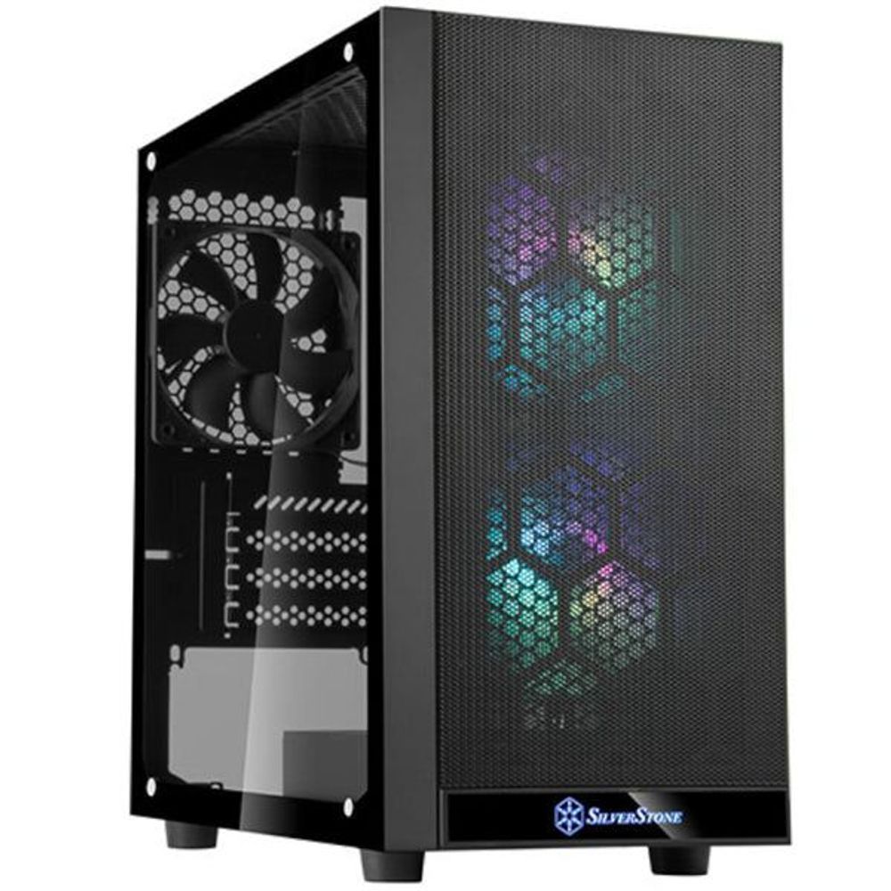 SST-PS15B-PRO - SilverStone PS15B-PRO mATX MiniTower Case Black Tempered Glass