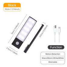 Wireless LED Motion Sensor Night Light 10cm Black