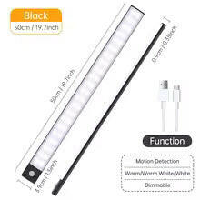 Wireless LED Motion Sensor Night Light 50cm Black