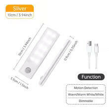 Wireless LED Motion Sensor Night Light 10cm Silver