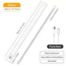 Wireless LED Motion Sensor Night Light 50cm Silver
