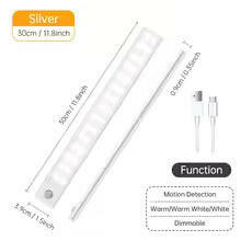 Wireless LED Motion Sensor Night Light 30cm Silver