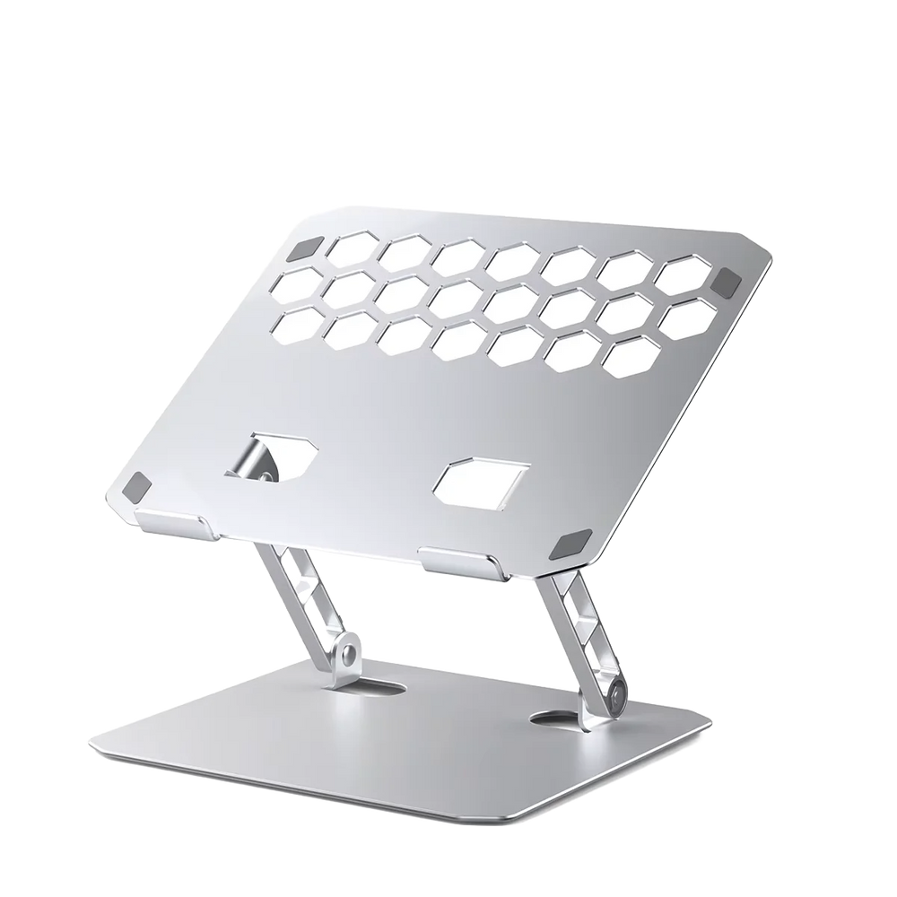 Laptop Stand Zinc Alloy for Gaming Laptop with Dual Support Arms Portable Folding with Honeycomb Design