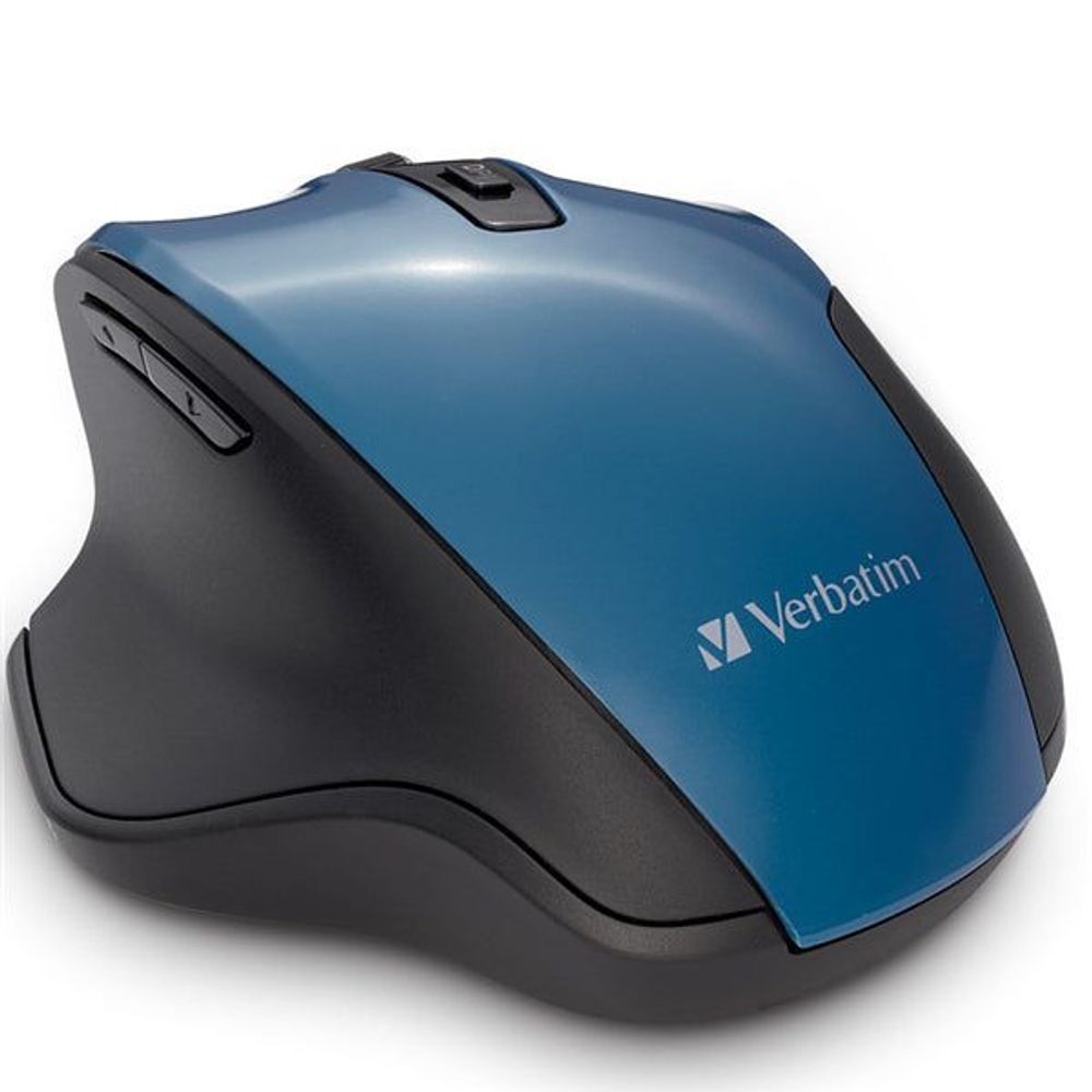 70244 - Verbatim Silent Ergonomic Wireless Blue LED Mouse - Teal