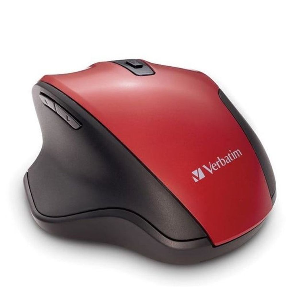 70243 - Verbatim Silent Ergonomic Wireless Blue LED Mouse - Red