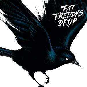 Blackbird artwork with wings spread and Fat Freddy's Drop logo text