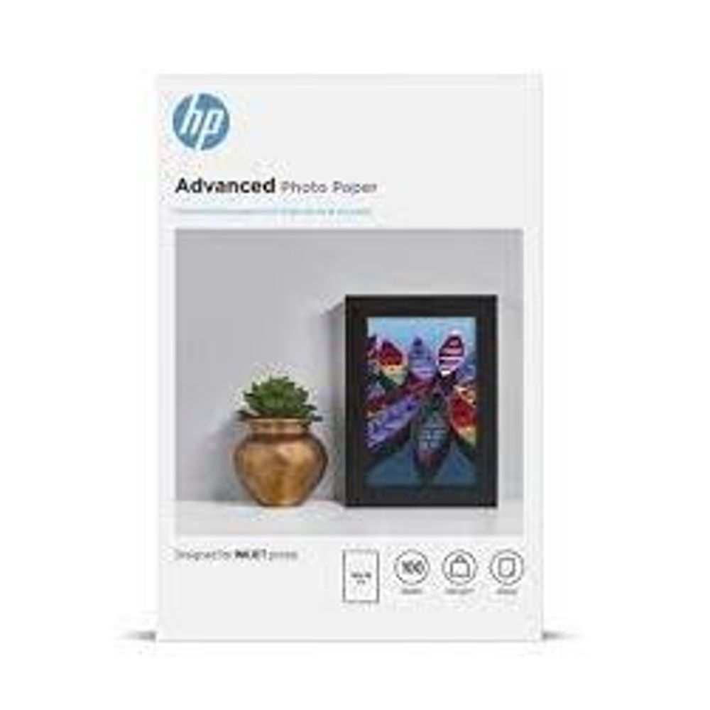 9RR49A - HP Advanced 10x15cm Glossy 250gsm Photo Paper - 100 Sheets