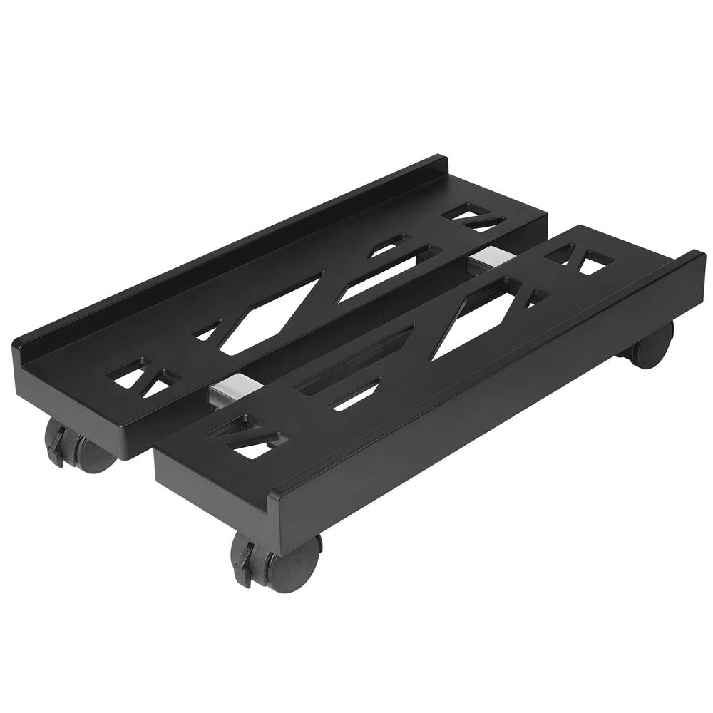 Adjustable Ventilated CPU Stand with Caster Wheels - Ideal Under Desk Holder for Most PC Towers Black