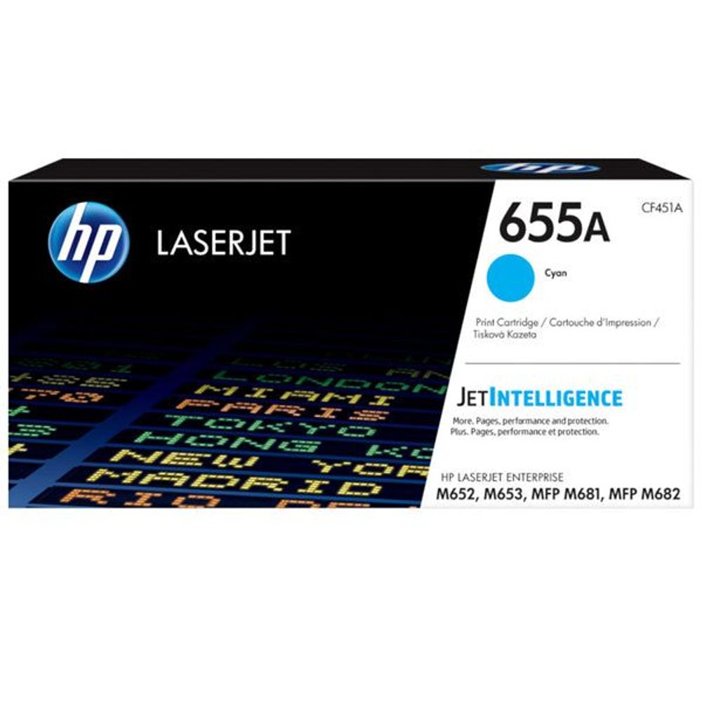 HP LaserJet 655A cyan original toner cartridge, CF451A