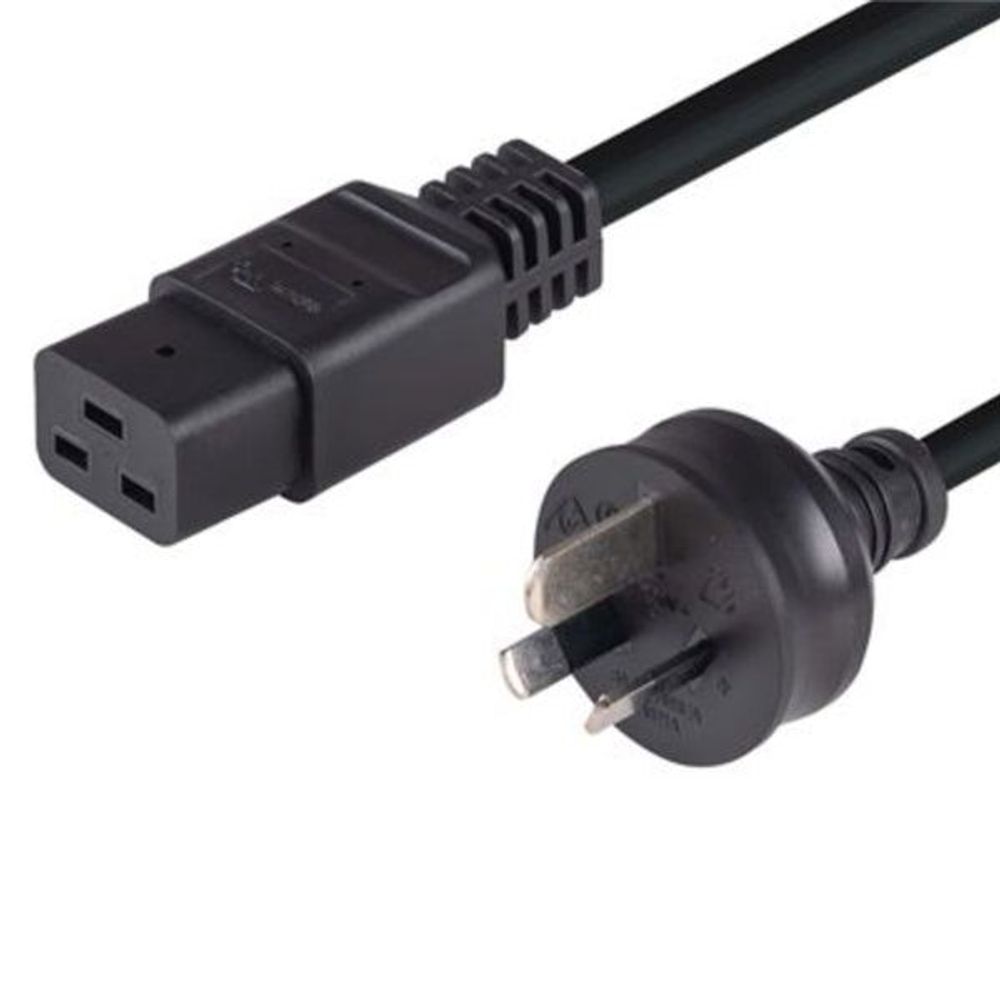 C-PC15A - 3 Pin Power Lead (M) to IEC C19 (M) 2m Power Cable - Bulk
