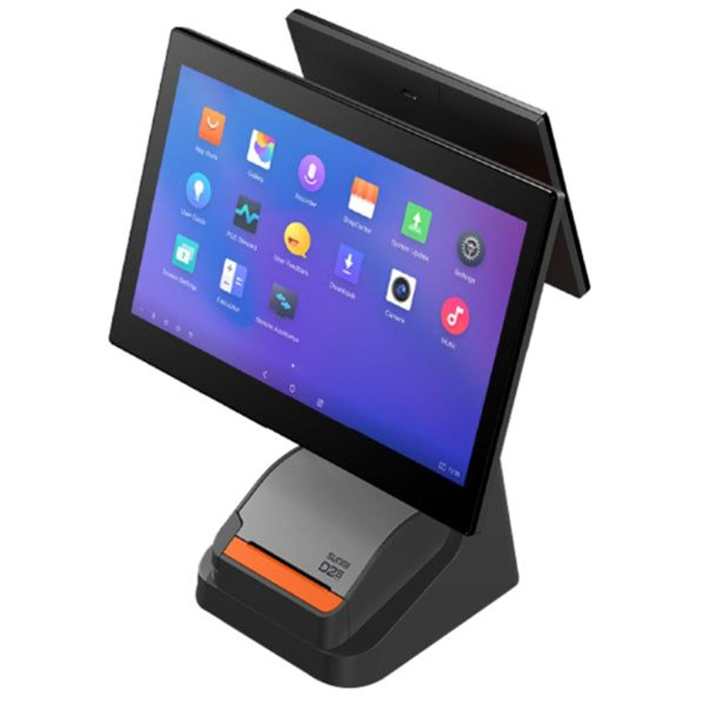 P01214112 - Sunmi D2s Plus Desktop POS 15.6" + 10.1" 3GB 32GB 80MM Printer Android