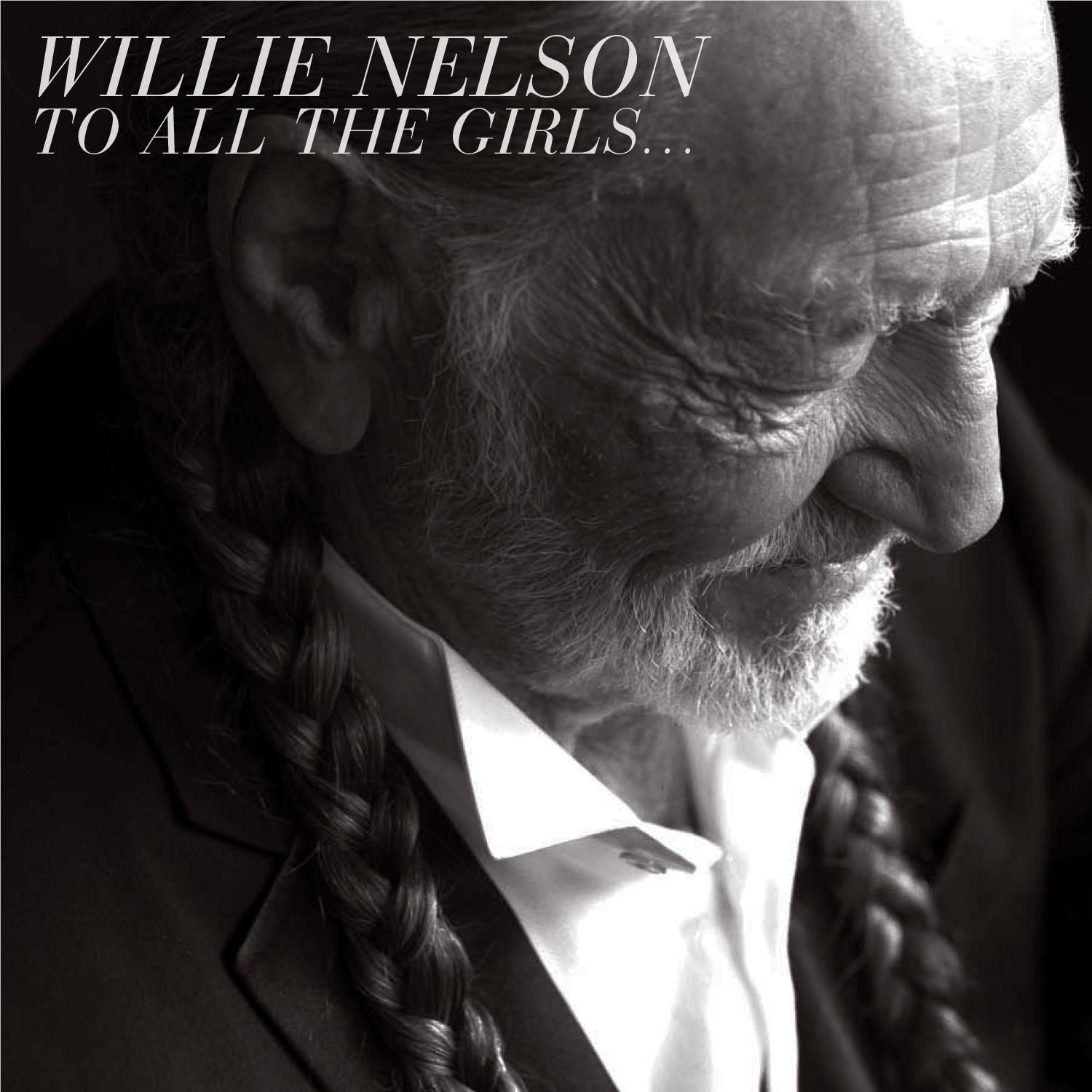 Album cover with black-and-white portrait of Willie Nelson in suit and braided hair