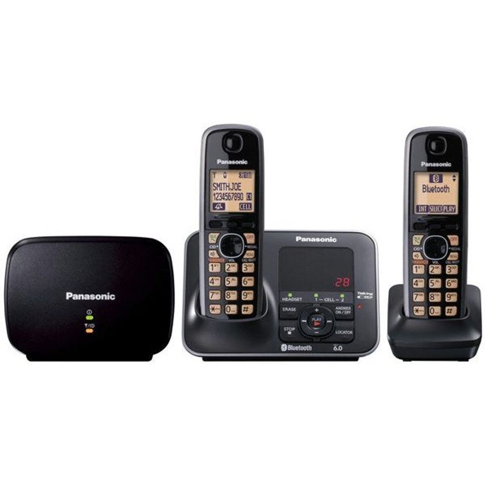 Panasonic Twin Handset Cordless Telephone with Mobile Link & Repeater