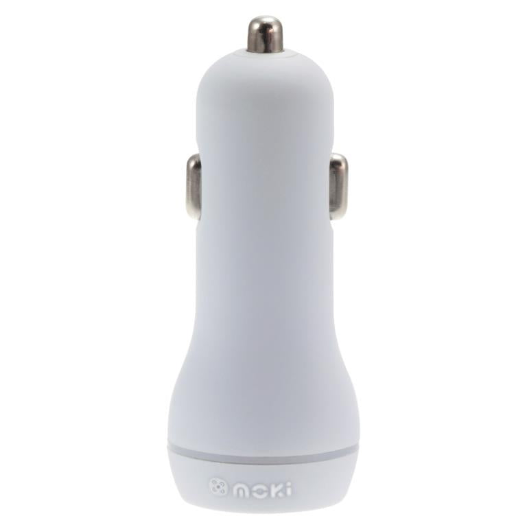 Moki Dual USB Car Charger (White)