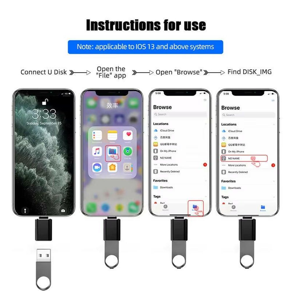 LED USB 3.0 to Type-C Adapter - OTG USB-C and USB-A to Micro USB Female Connector for Samsung, Xiaomi, and POCO Devices