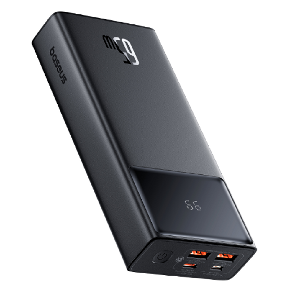 BAS34940 - OS-Baseus Star-Lord Digital Display Fast Charging Power Bank 20000mAh 65W Cluster Black（With Simple Series Charging Cable USB to Type-C 3A 0.3m Black）