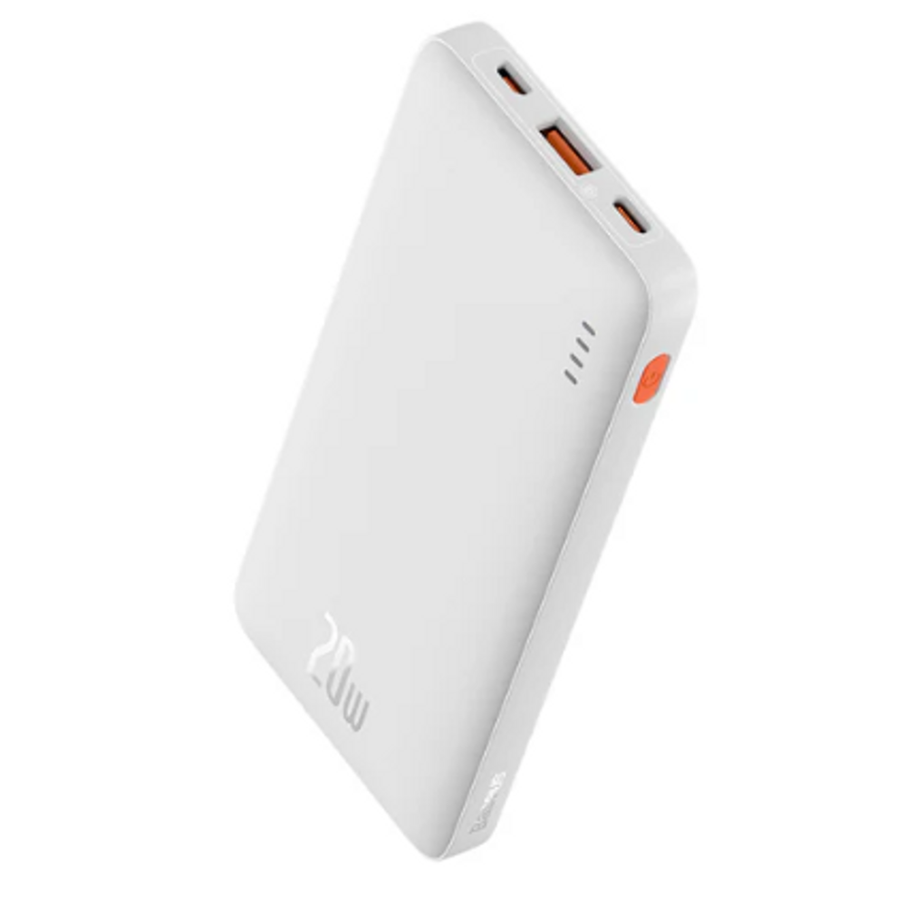 BAS26891 - OS-Baseus Airpow Fast Charge Power Bank 10000mAh 20W White（With Simple Series Charging Cable USB to Type-C 30cm White）