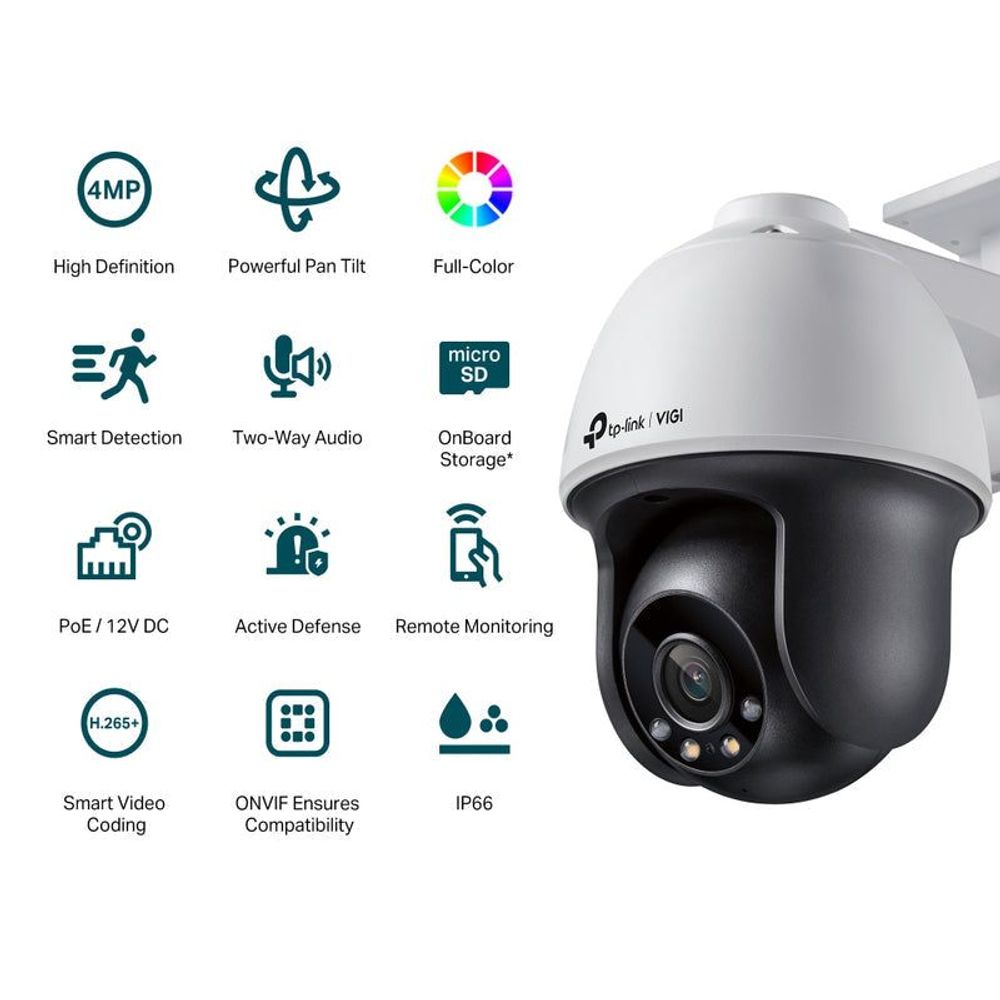 TL-VIGIC540(4MM) - TP-Link VIGI C540 (4mm) 4MP Outdoor Full-Colour Pan Tilt Network Camera