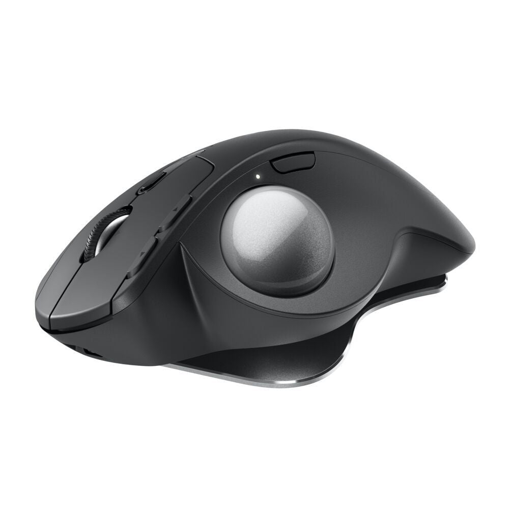 Graphite wireless trackball mouse with large top trackball and thumb controls