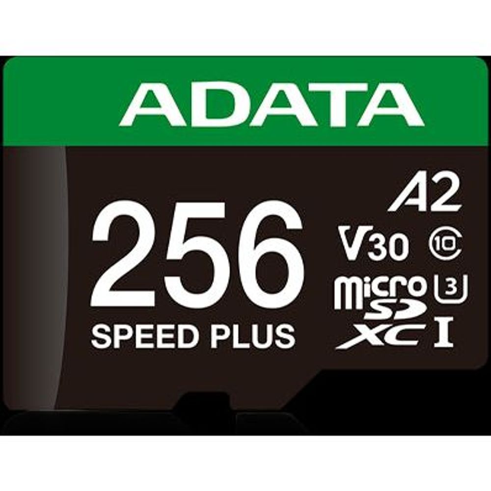 UD256GUI3V30A2SP-RA1 - ADATA Speed Plus microSDXC UHS-I U3 A2 V30 Card with Adapter 256GB