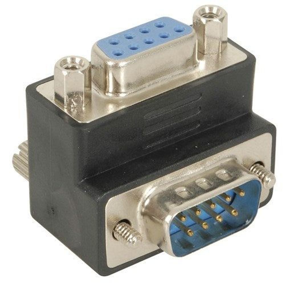 PA0908 - Right Angle DB9 Male to DB9 Female Adaptor