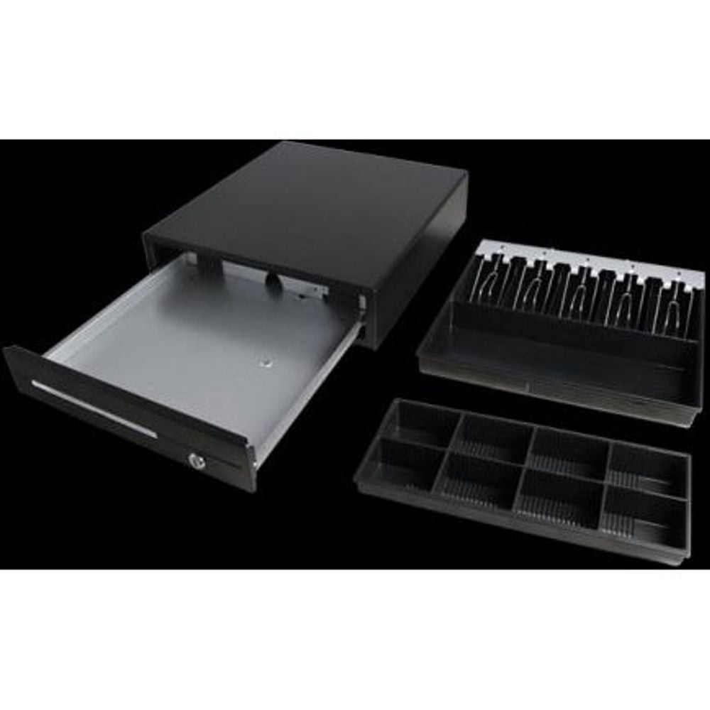 Maken CK-410 Cash Drawer 4 Note 8 Coin Black Front 24V