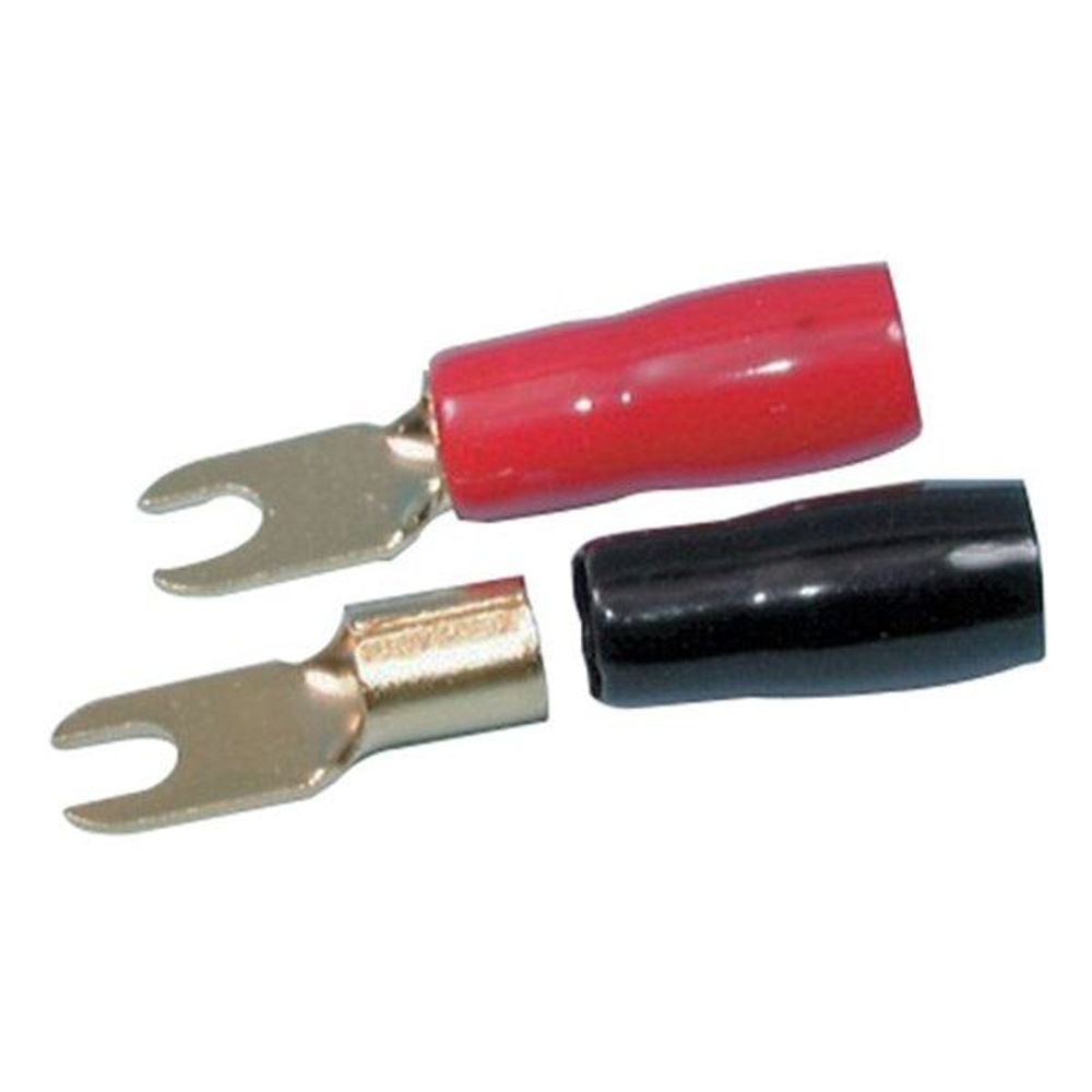 PT4565 - Gold Plated Crimp Connector 8.5mm Eye Red and Black Pair