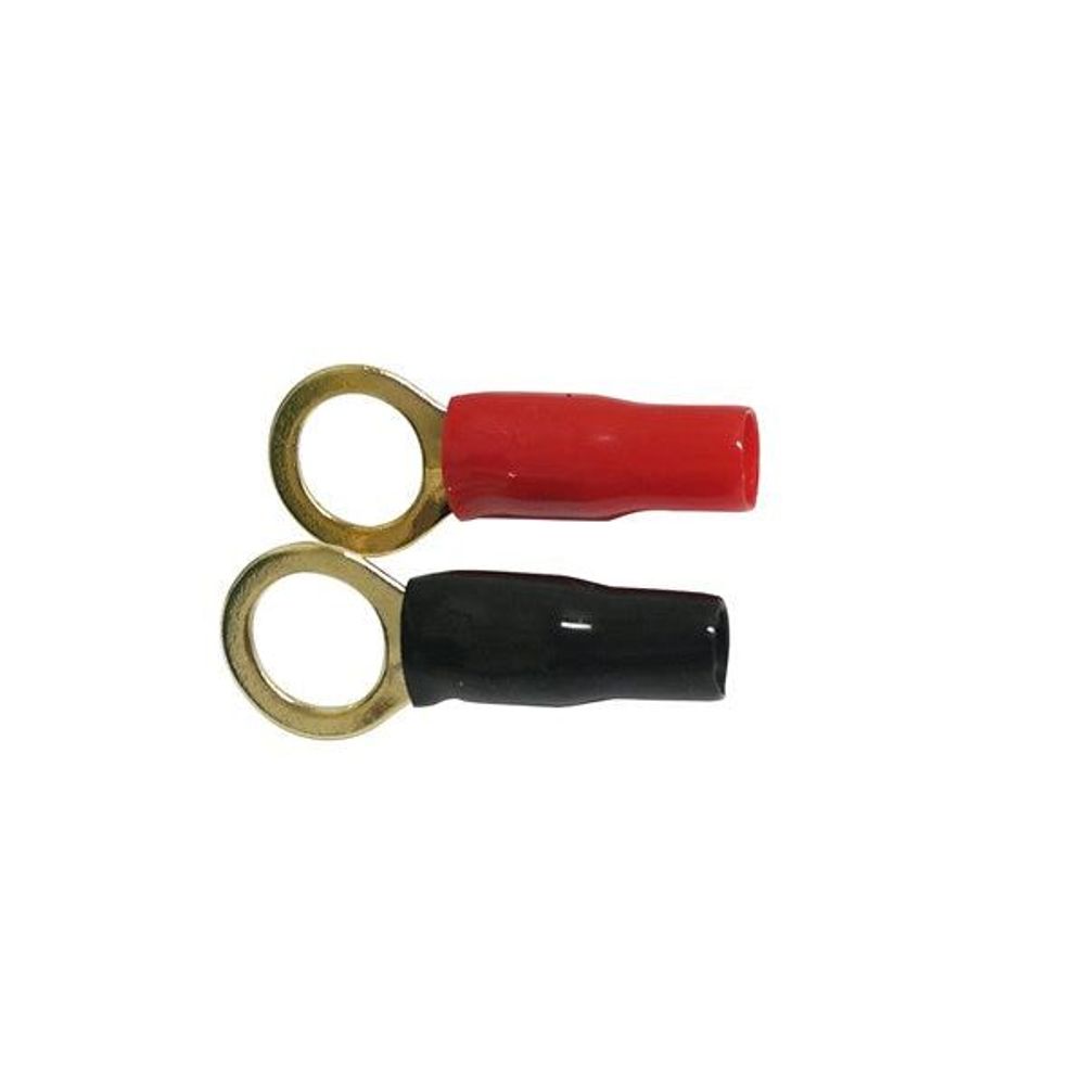 PT4560 - Red and Black Gold Crimp Cable Small Eye Terminals - Pack of