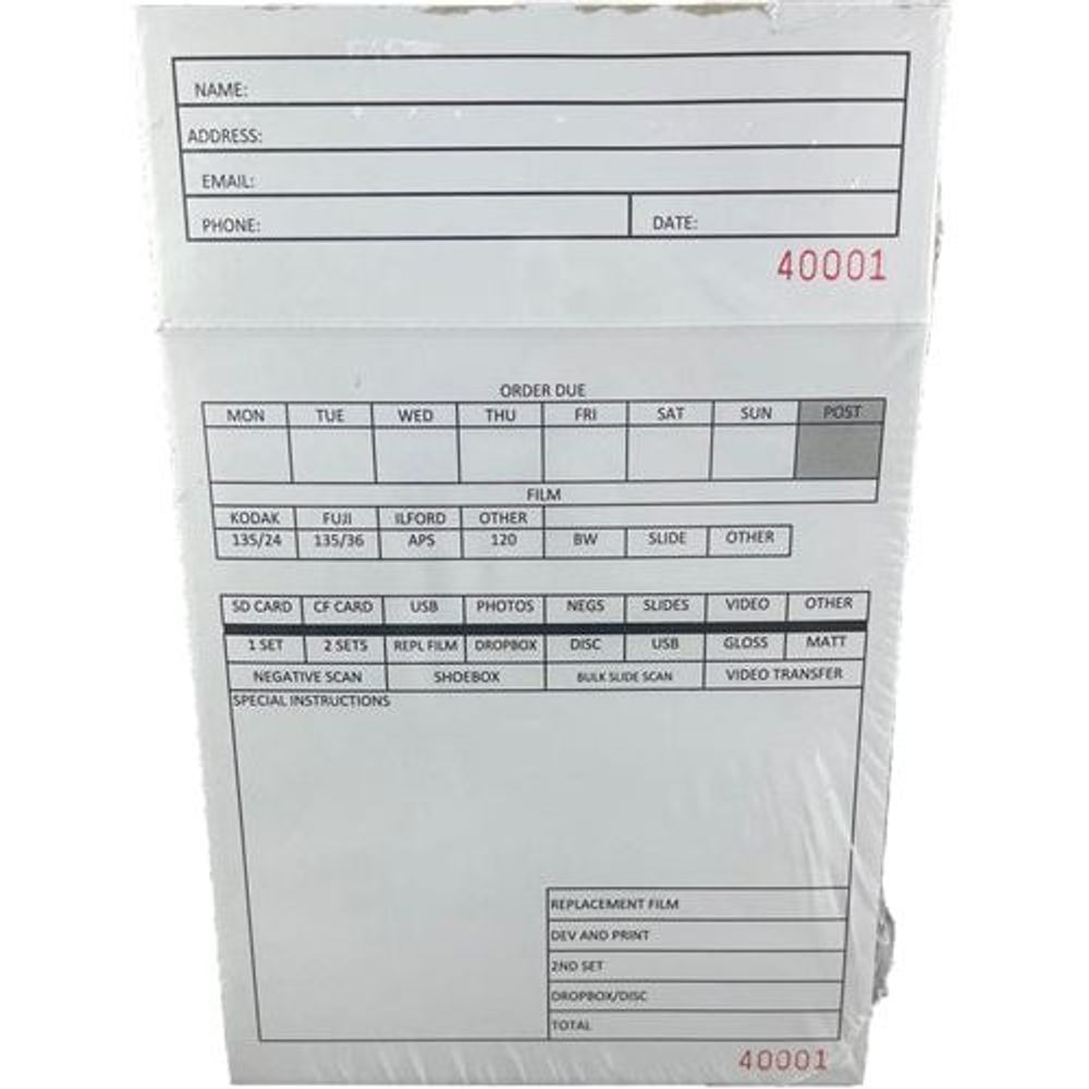 Work Order Pad (Box 500)