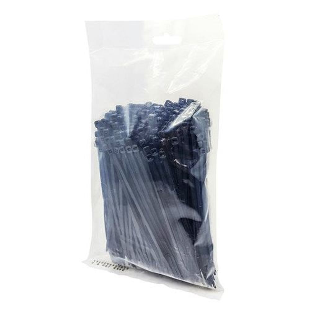 Bagged pack of 150mm black cable ties, 500 count