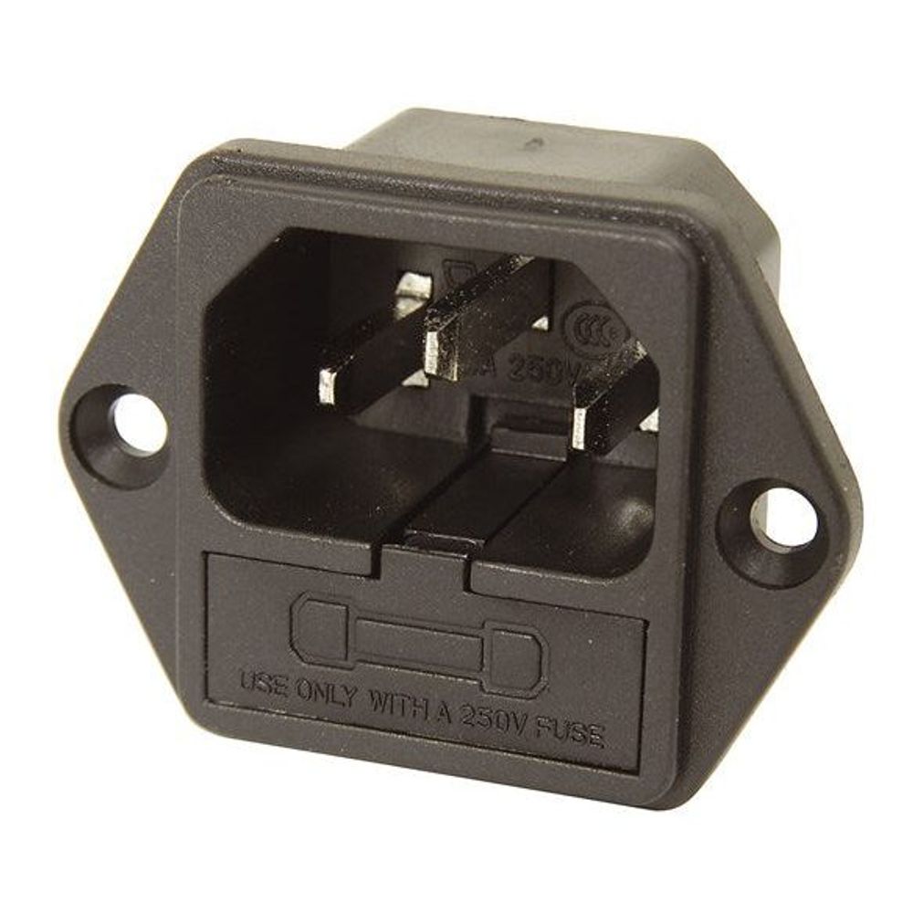 PP4004 - IEC Male Chassis Power Plug with Fuseholder