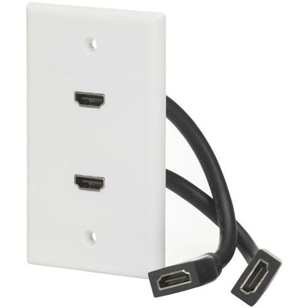 PS0283 - Dual HDMI 2.1 Wall Plate with Flylead