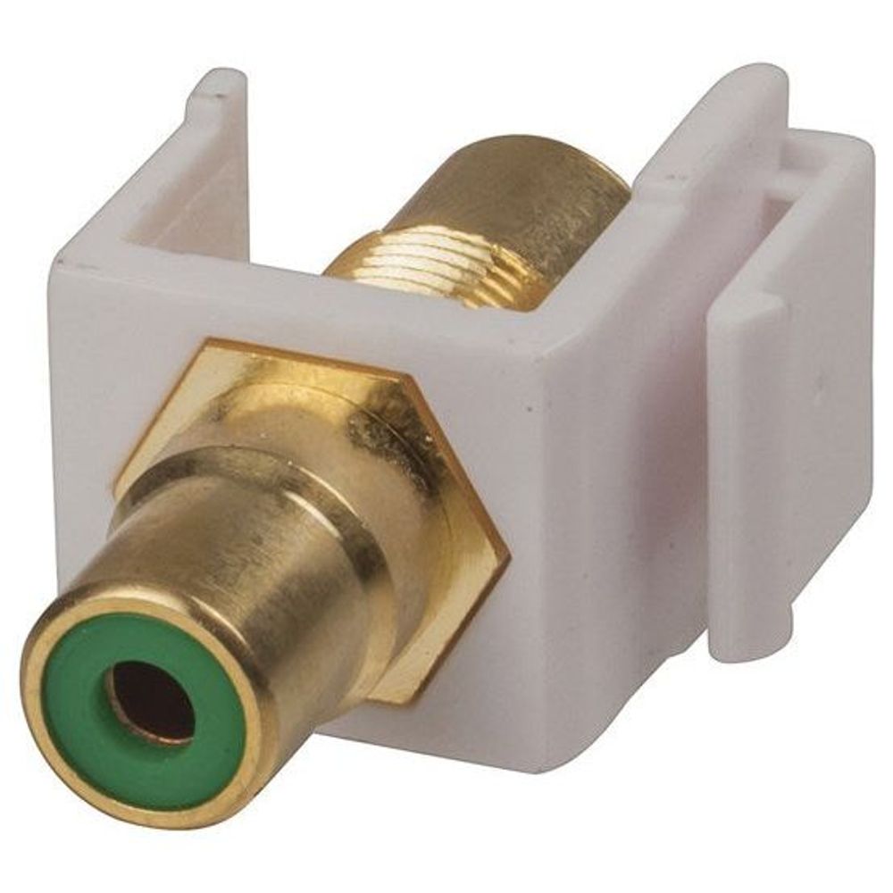 PS0798 - RCA Green Keystone Insert Gold Plated