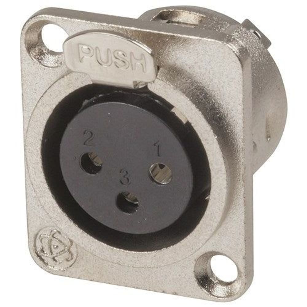 PS1024 - 3 Pin Small Size Chassis Female Cannon Type Connector