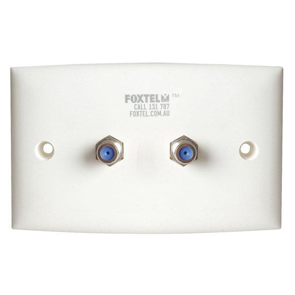 LT3041 - Foxtel Approved Wall Plate with 2 x F61 Sockets
