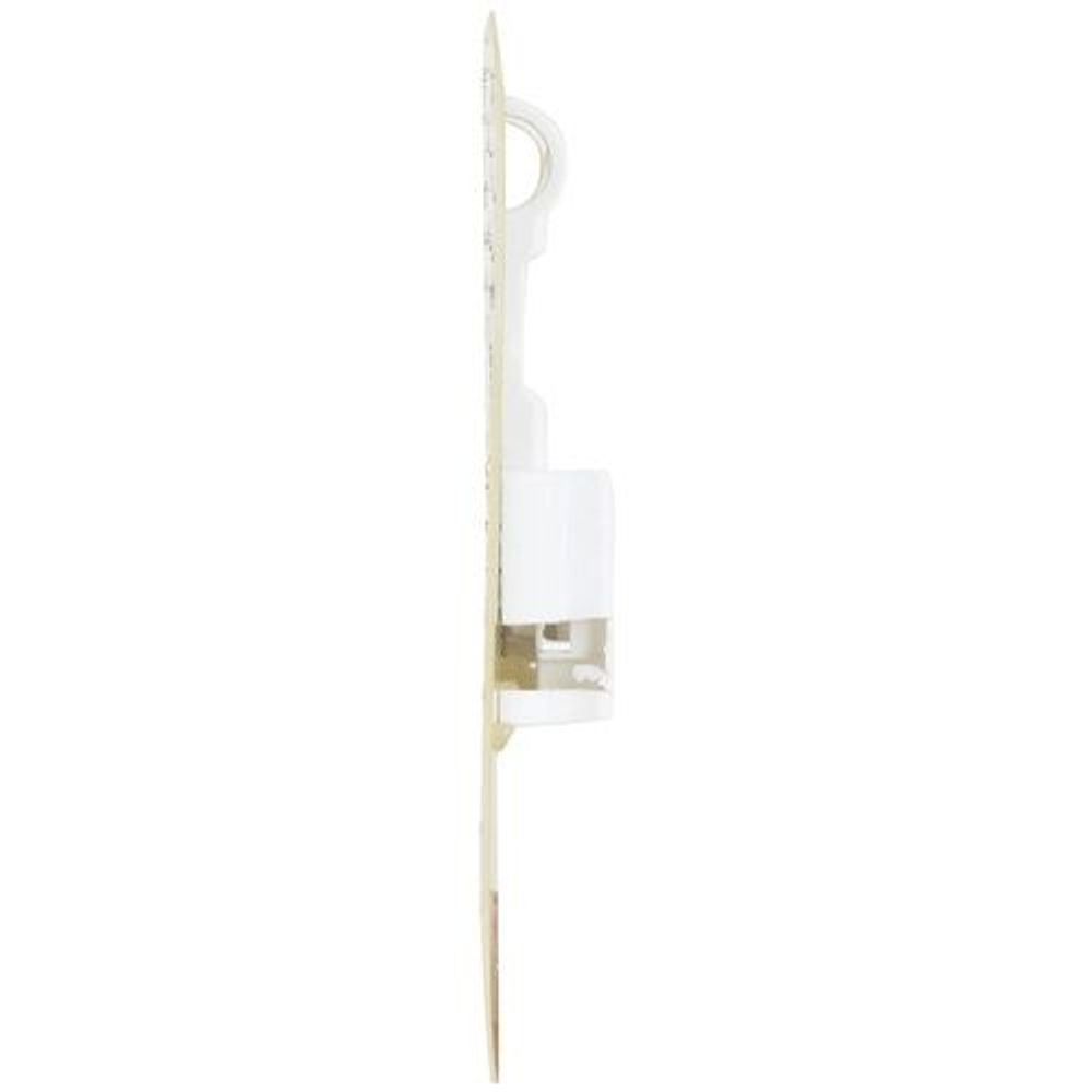 LED replacement globe with long metal pins and white mounting bracket