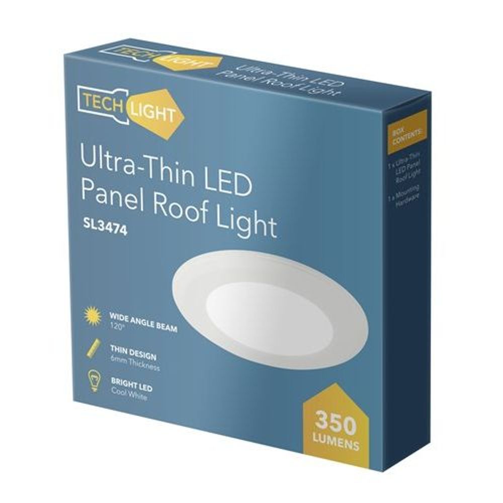 TECH LIGHT Ultra-Thin LED panel roof light retail box, cool white