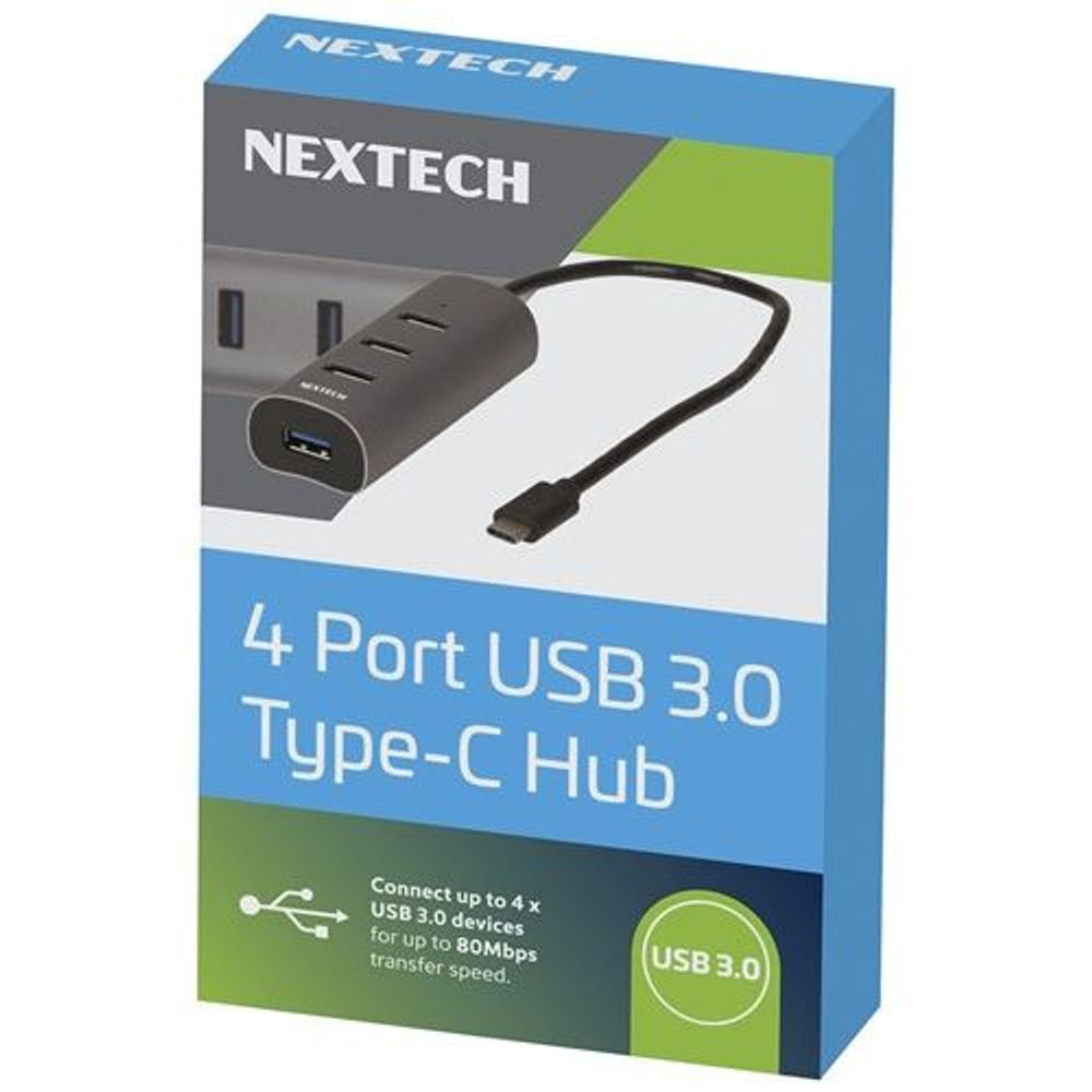 Nextech 4 Port USB 3.0 Type-C Hub retail box