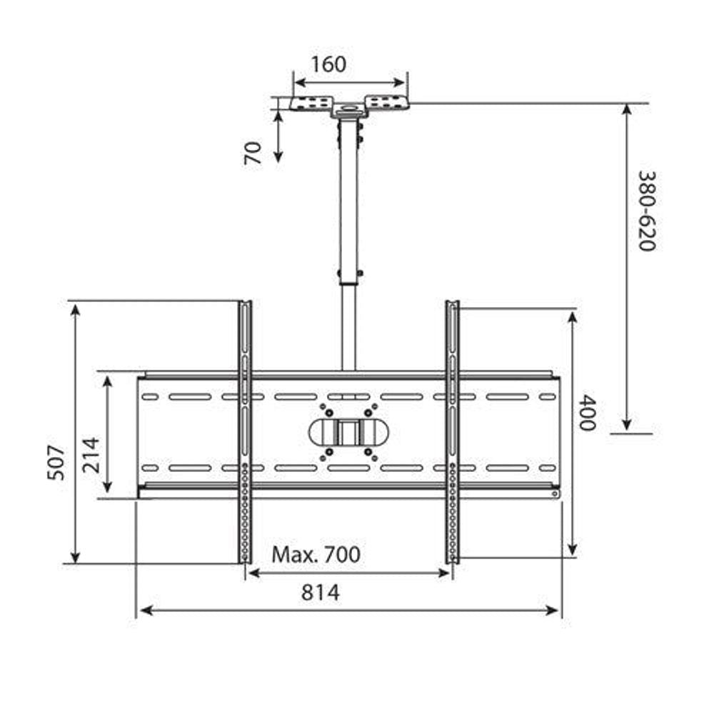 CW2859 - Ceiling Mount Adjustable LCD Monitor Bracket