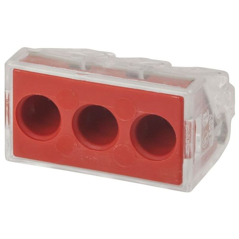 HM3233 - 3 Way Red Wago Push Wire Connector