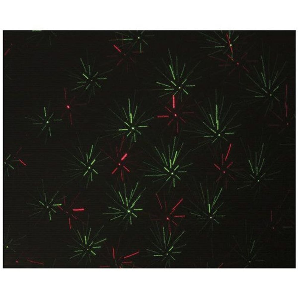 Multi-color green and red laser starburst projection pattern